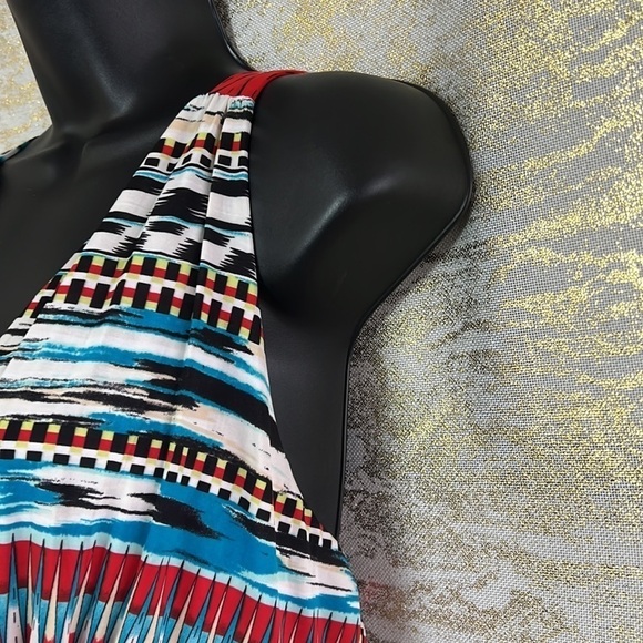 Papillon Women’s Multicolor Low Cut Maxi Dress Size XL - Picture 5 of 14